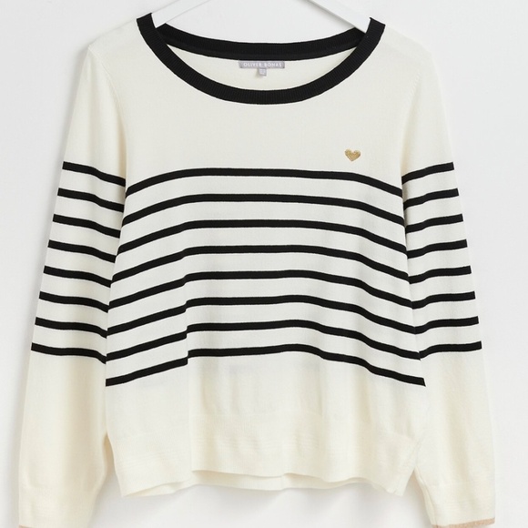 Oliver Bonas Breton stripe & heart sweater - Picture 8 of 9